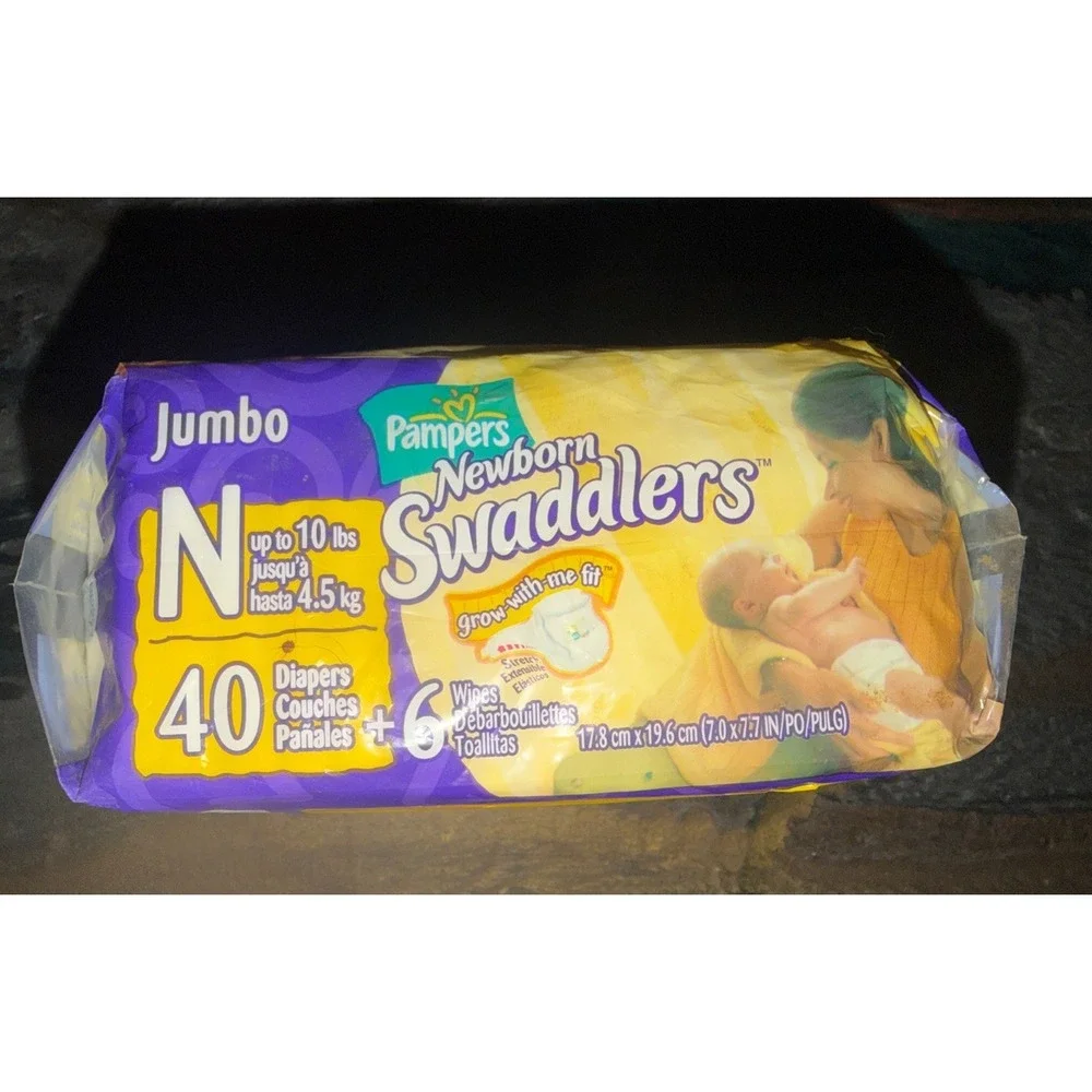 Vintage 2004 Pampers Swaddlers Newborn Diapers 38 Ct Open Pack Sesame Street